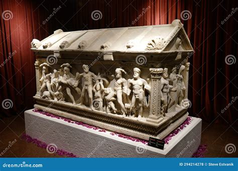 The Sarcophagus with Mythological Scenes - A Roman Masterpiece Teeming With Intricate Details and Bold Colors!